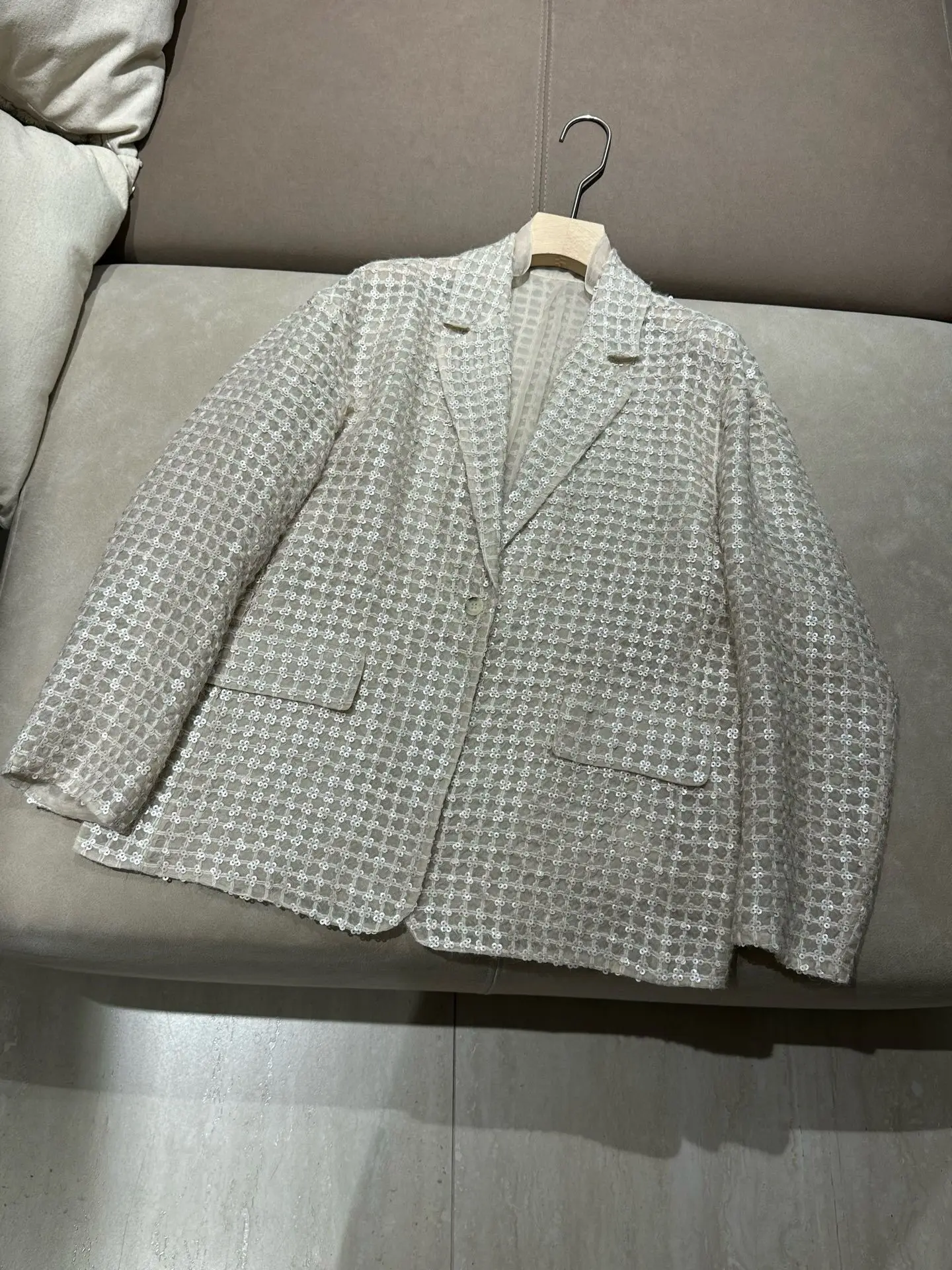 2026 Autumn New Women's Heavy Industry Beaded Silk Suit Coat