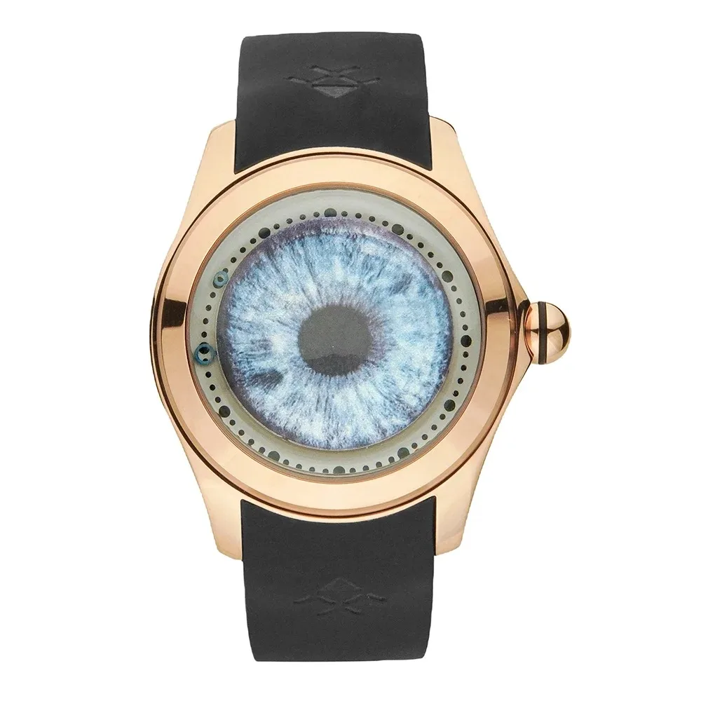 

Мужские автоматические часы KAFYASE 46 мм, пилотские механические наручные часы с минеральным стеклом, резиновым ремешком и модным циферблатом с мультяшным дизайном