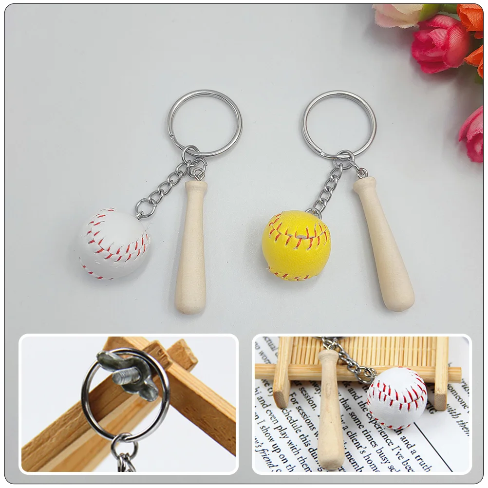 

5 Pcs Baseball Keychain Keychains Backpack for Pendant Keyring Charm Boys Mini Rings