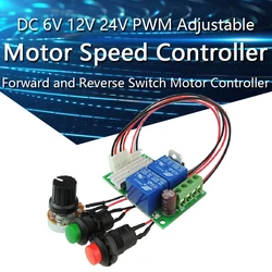DC Motor Speed Controller DC 6V 12V 24V PWM Controller Forward And Reverse Switch Motor Controller Adjustable Speed Control
