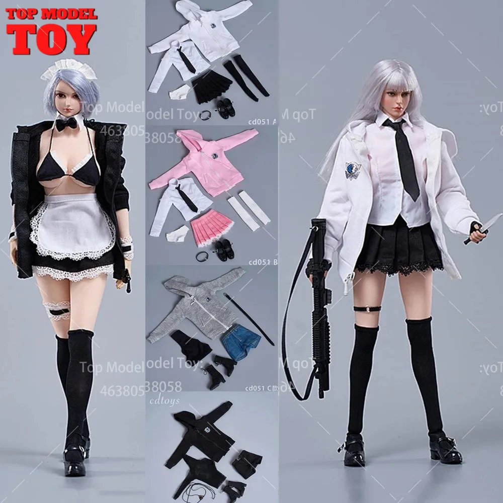 

CDTOYS CD051 1/6 School Uniform Maid Attire Sweet Student Sweater Clothes Model Fit 12'' Female Soldier Action Figure Body Dolls