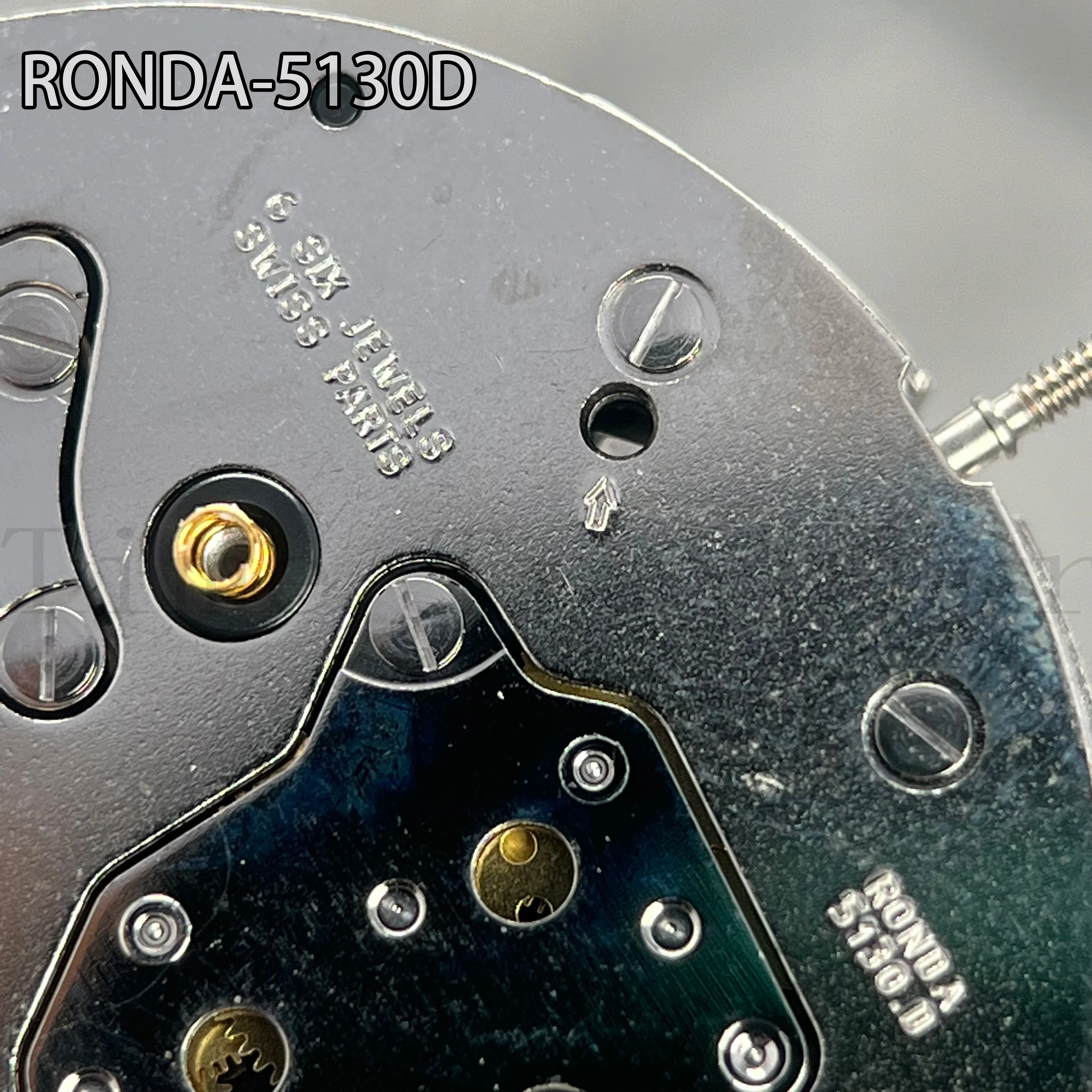 5130.D Ronda Movement Quartz Mechanism 5130D Silver Version White Datewheel Six Jewels Watch Parts Replacements