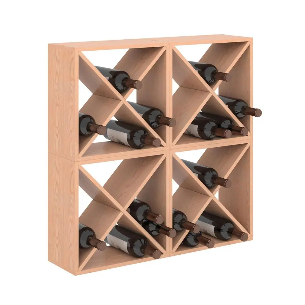 

96 Bottle Wine Rack Countertop Wine Storage Cube Freestanding Wine Holder Wood Storage Shelf for Home Kitchen Bar