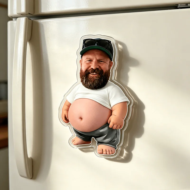 Customizable facial refrigerator magnets, with belly clamping refrigerator magnets, fun refrigerator decorations, suitable for g