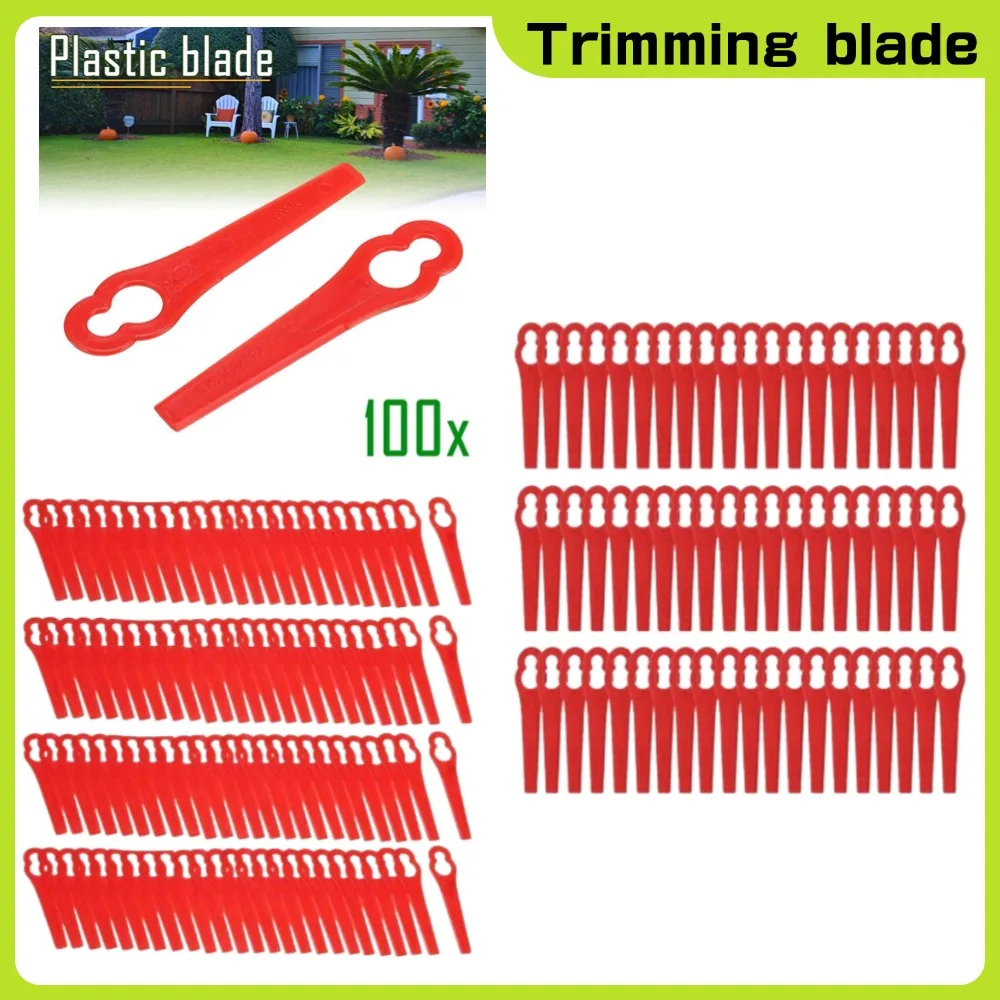 

100pcs Plastic Cutter Blades For Electric Cordless Grass Trimmer Strimmer Tool Grass Trimmer Blades Replacement Garden Tool
