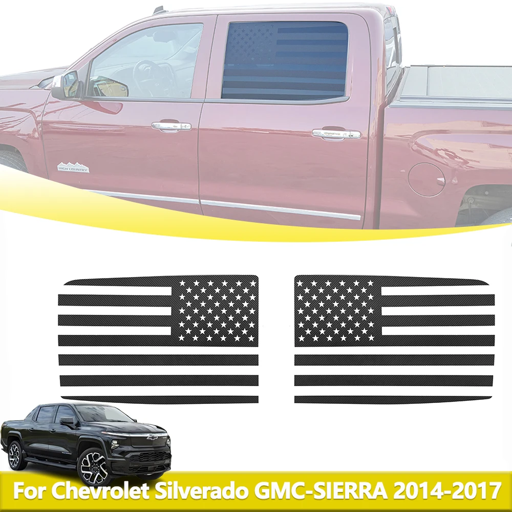 

Back Window Decal Decoration Sunshade Cover for Chevrolet Silverado GMC SIERRA 2014-2017 Carbon Fibre Car Stickers Accessory