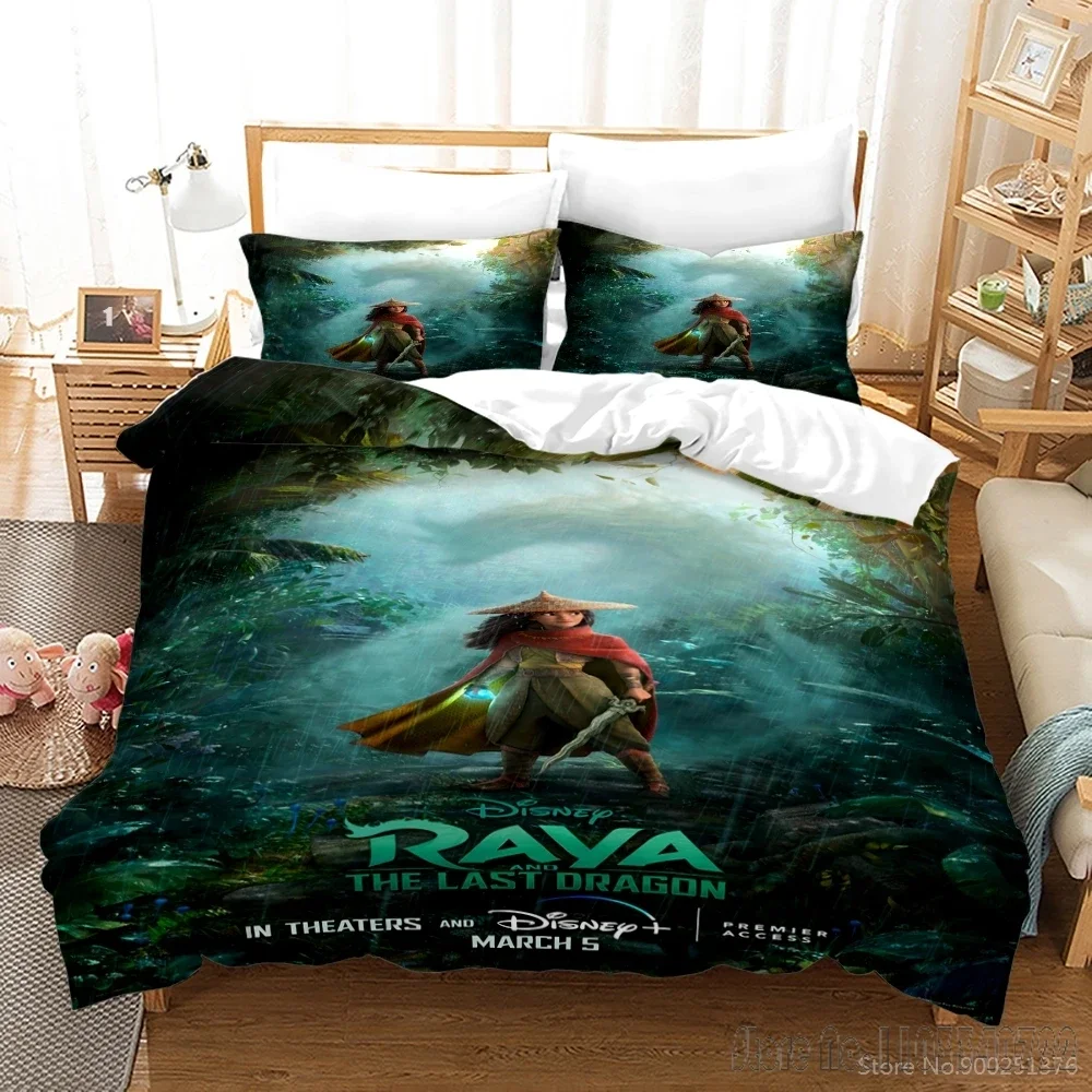 Disney Raya and The Last Dragon Love Child Duvet Cover Set HD Comforter Cover Bedclothes for Kids Bedding Sets Bedroom Decor