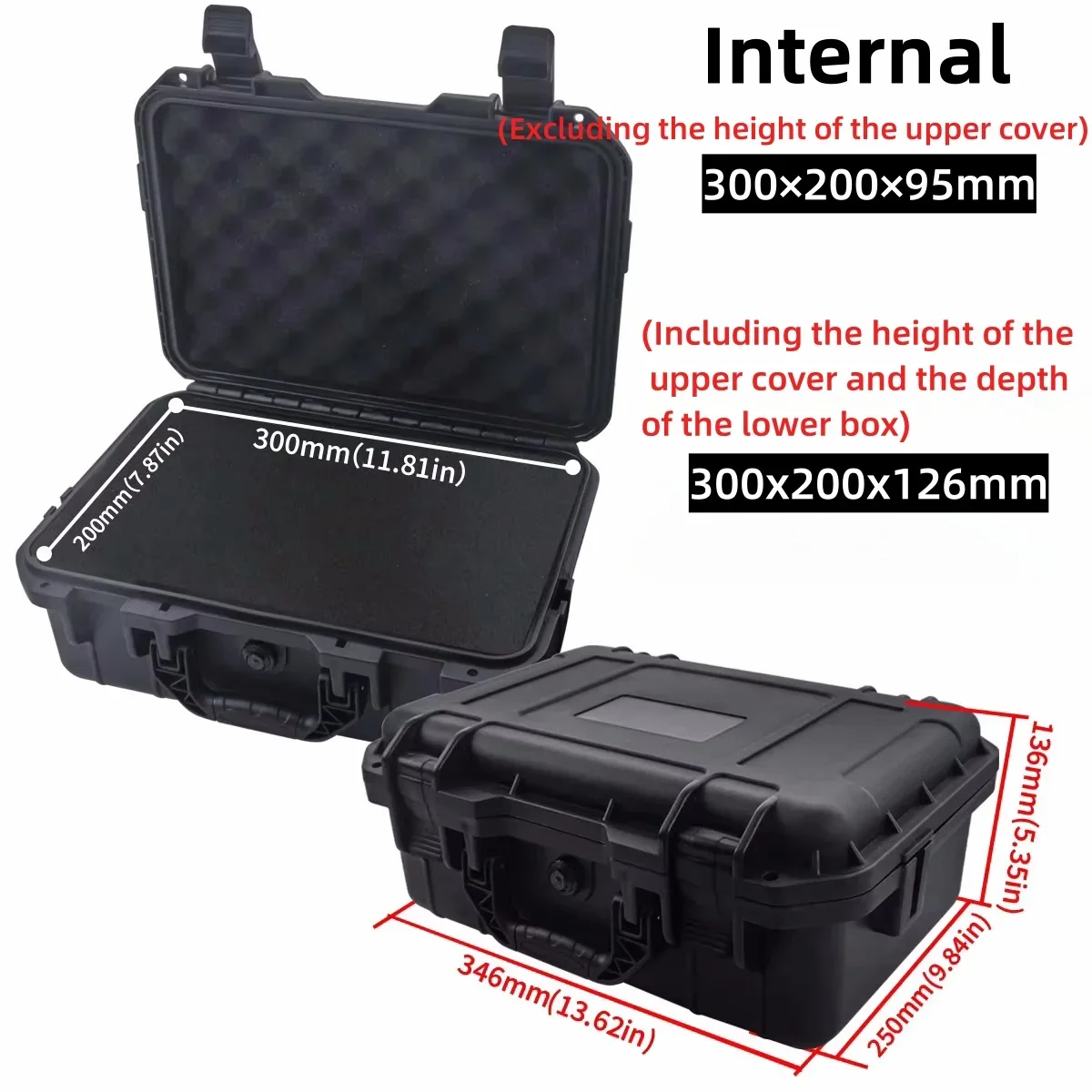 1pc Wasserdichte Harte Tragetasche Tasche Werkzeug Fall Mit Vorgeschnittenen Schwamm Lagerung Box Sicherheit Schutz Organizer Hardware Toolbox
