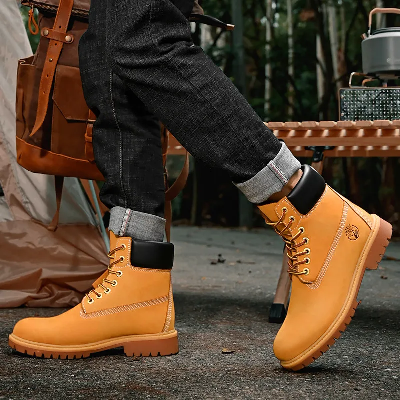 Classic high-top wear-resistant outdoor boots cross-border large size outdoor men's shoes couple British work shoes