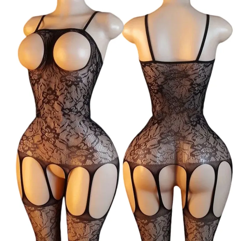 Ultra-thin Women Underwear Crotchless Tights Sexy Open Bras Socks Y2k Fishnet Erotic Gifts Pornographic Bodystocking For Sex