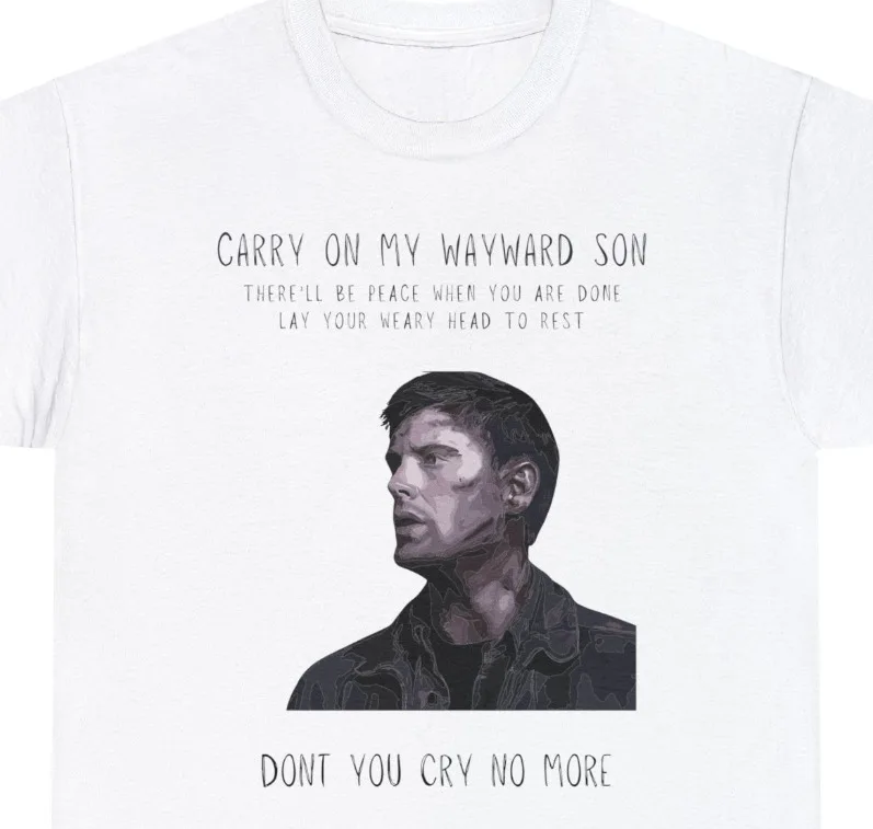 

Supernatural Dean Winchester Carry on Wayward Son T-Shirt/Tee/Top. Unisex.