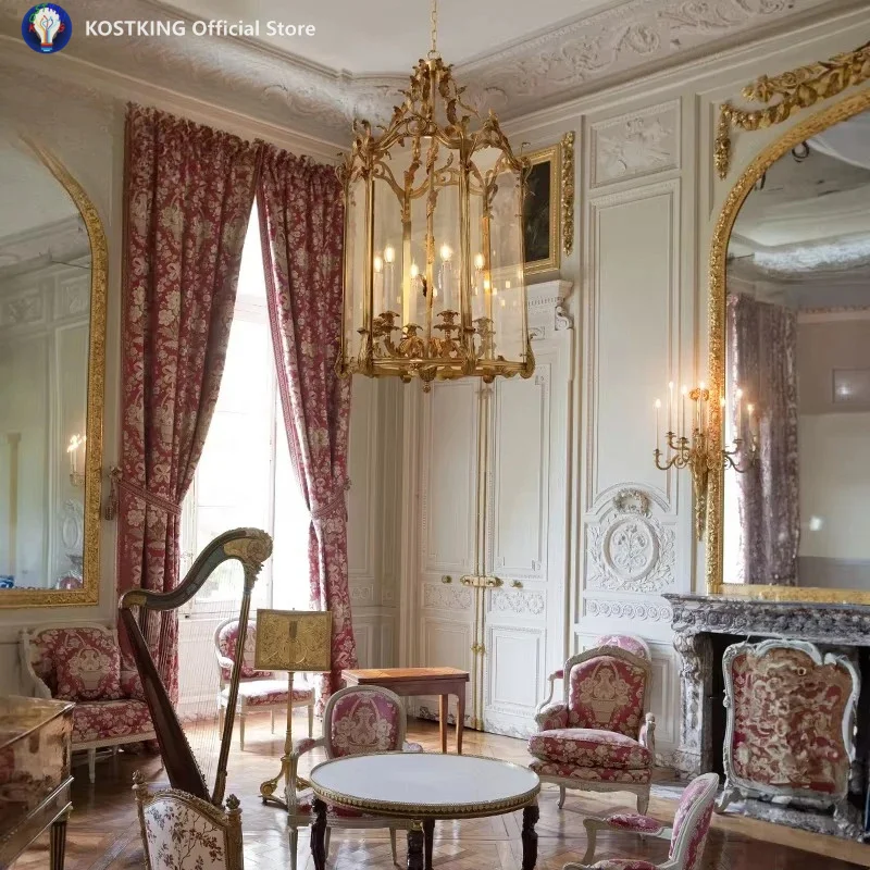 Living Room DIning Room French Home Decorative Bronze Chandelier Hanging Antique Brass Lantern Pendant Light