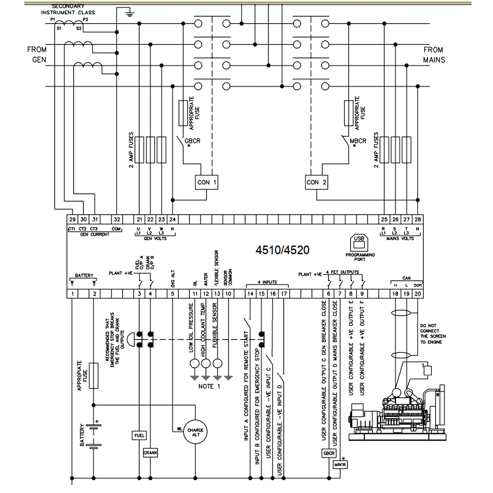 Picture 7: Auto Mains Failure Control Module Self‑Starting LCD  Controller DSE4520  Generator Controller