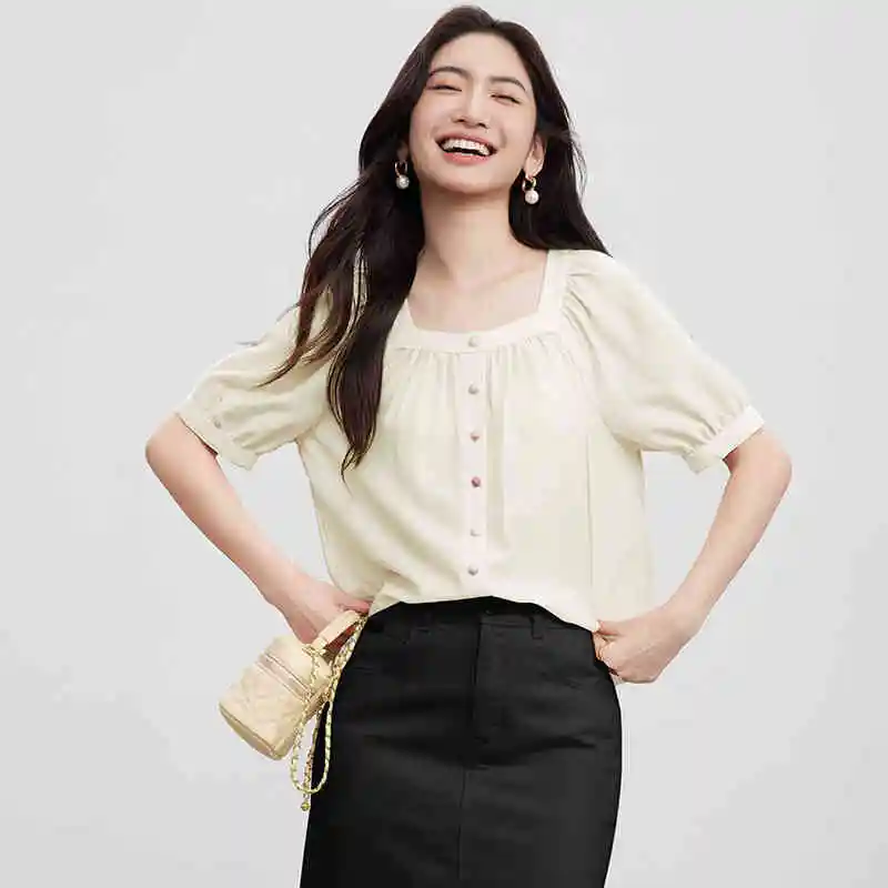 beige apricot blouse