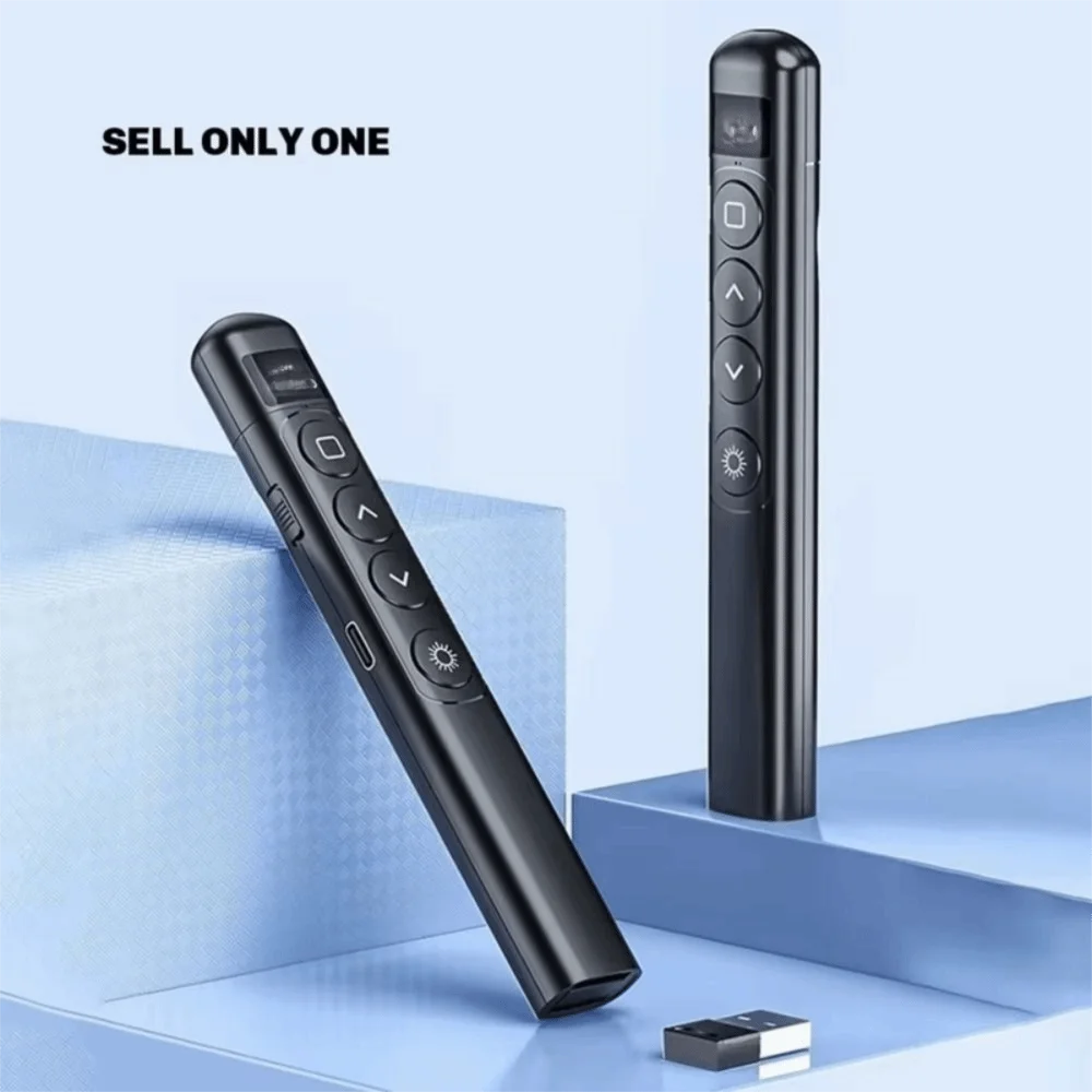 

Sensitive Control Page Turning Pen USB Connection Red Light Pointer Laser Slide Pointer LCD Display Hyperlink Wireless Presenter