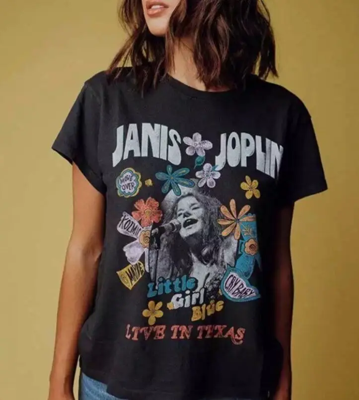 Janis Joplin Rock Band Music Graphic Tees