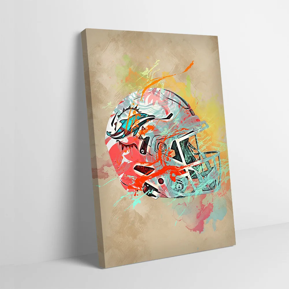 ميامي الدلافين خوذة المشارك تخصيص مطبوعة حائط لوح رسم الفن هدية للديكور الداخلي غرفة الحمام ديكور المنزل #1