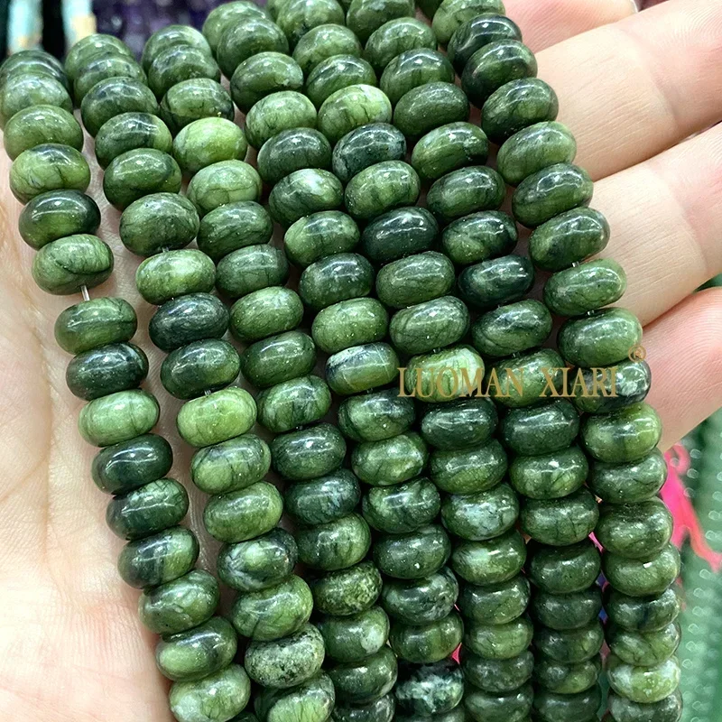 6x10MM Abacus Natuursteen Lepidoliet Chalcedoon Losse Rondelle Spacer Kralen voor Sieraden Maken DIY Armband Bedels accessoires
