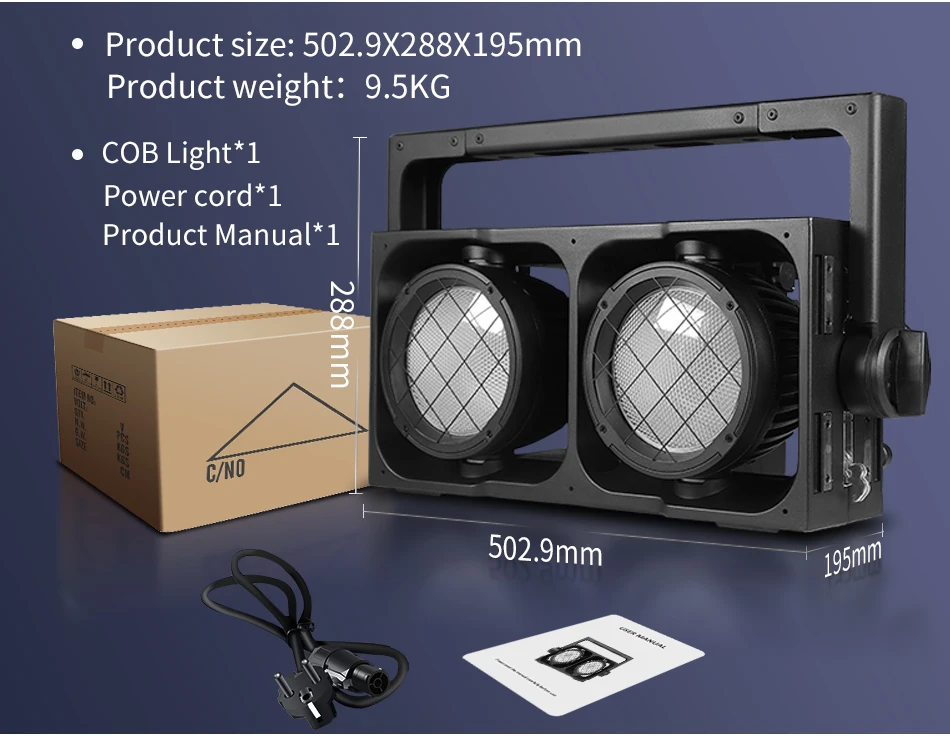 Aicpose 2x300W Wasserdichter COB-Splicing-LED-Blinder für Tanzflächen-DJ-Beleuchtung RGBWA Bühnen-Publikumslicht – Detail 6
