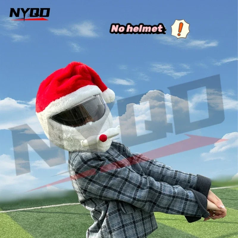 

Holiday Cartoon Hat Motorcycle Helmet Innovative Bicycle Helmet Outdoor Fun Personalized Christmas Hat