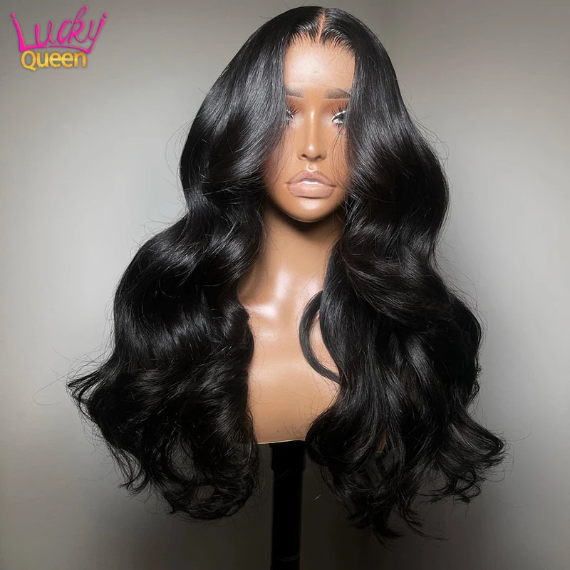 Dark Root Ombre Color Body Wave Human Hair 5X5 Closure Wig Pre Plucked Honey Ash Blonde Brown 13X4 Transparent Lace Front Wig