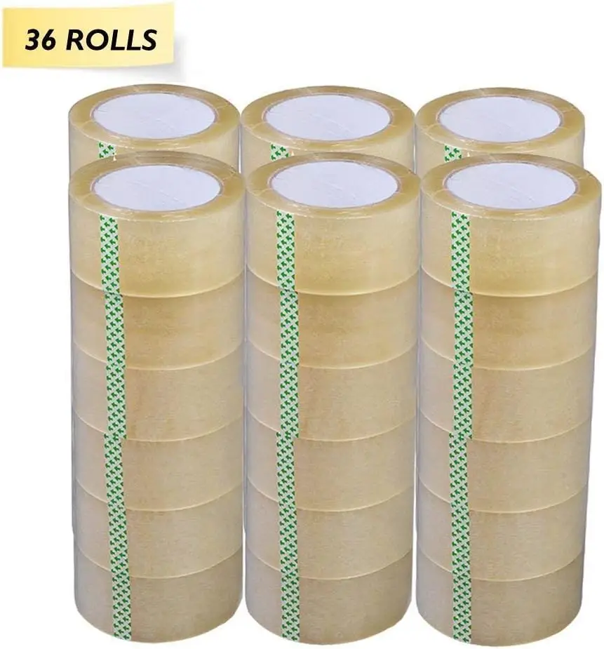 36 Rolls Clear Packaging, Packing, Sealing Tape - 2 Inches Wide X 330 Feet 110Yard (36 Pack)