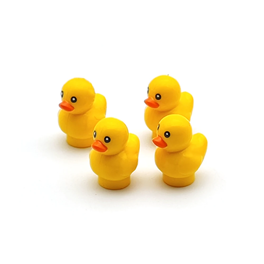 5pcs Animal MOC Yellow duck building block model Zoo ornament Cute Scene collocation DIY Children Educational toy gift