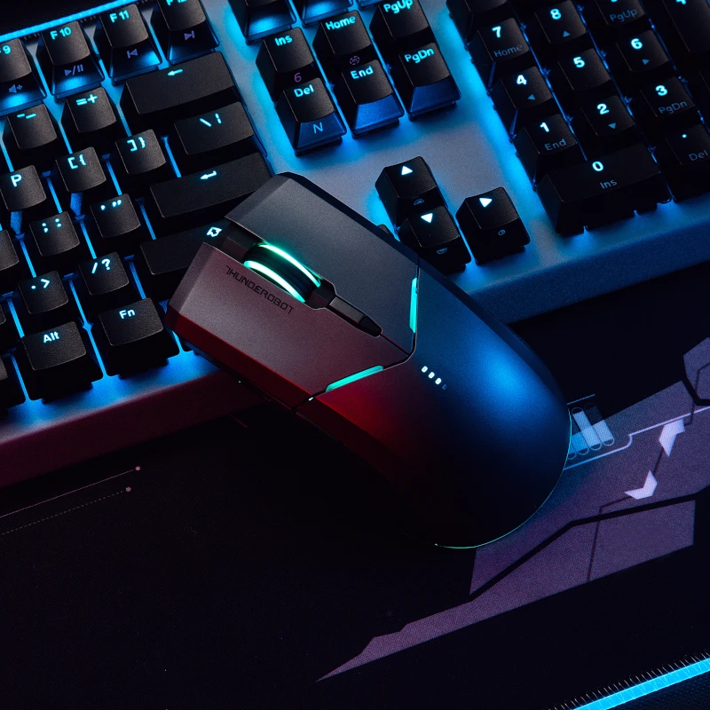ThundeRobot ML703 ماوس الألعاب اللاسلكية 16000 ديسيبل متوحد الخواص 1000mAh RGB Gamer قابلة للشحن السلكية 2.4G فأرة للحاسوب النقال الكمبيوتر الألعاب