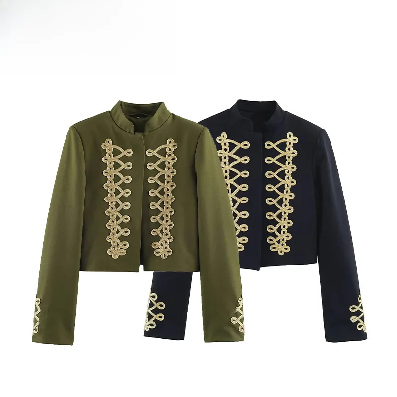 Fashionable Versatile Rope Buckle Suit Jacket Women's Standard Fit Polyester Long Sleeve Regular Length Autumn New Arrival