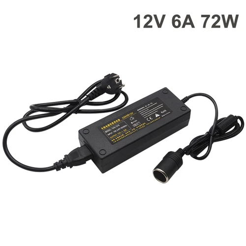 Adaptador de corriente para coche, convertidor de encendedor de cigarrillos, conversión de energía de CA a CC 110V/220V a 12V 6A, adaptador de corriente, encendedor