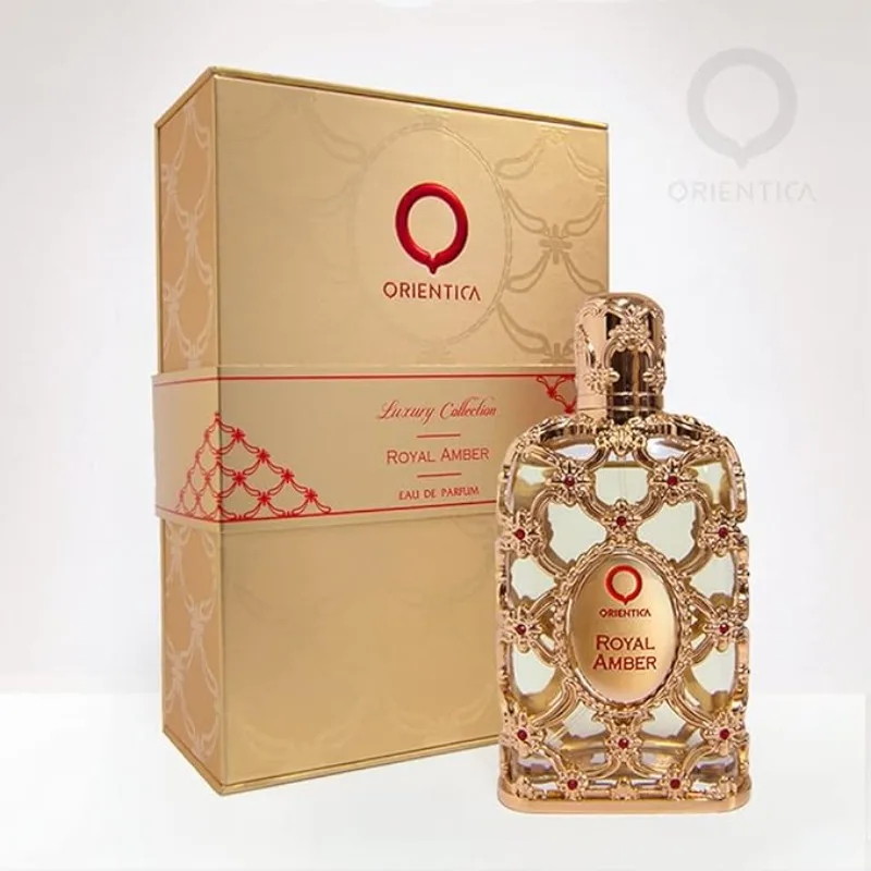 Orientica Royal Amber Eau DE Parfum con Notas Naranja Canela Sándalo Lujoso y Durable Amber Woody Fragancia Hombres Mujeres