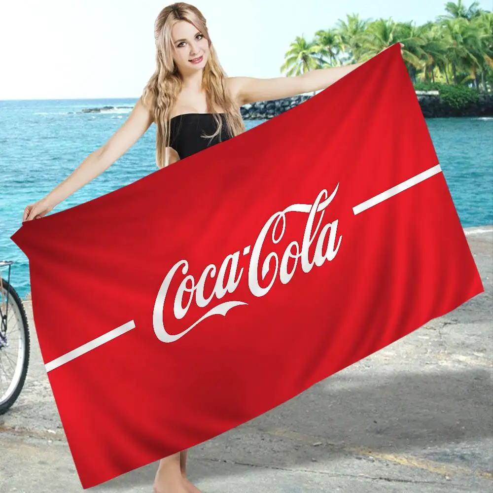 C-Coca-C-Cola Bath Towel Microfiber Soft Water Absorbing Breathable For Girl Kids Decorative Cartoon Beach Towel