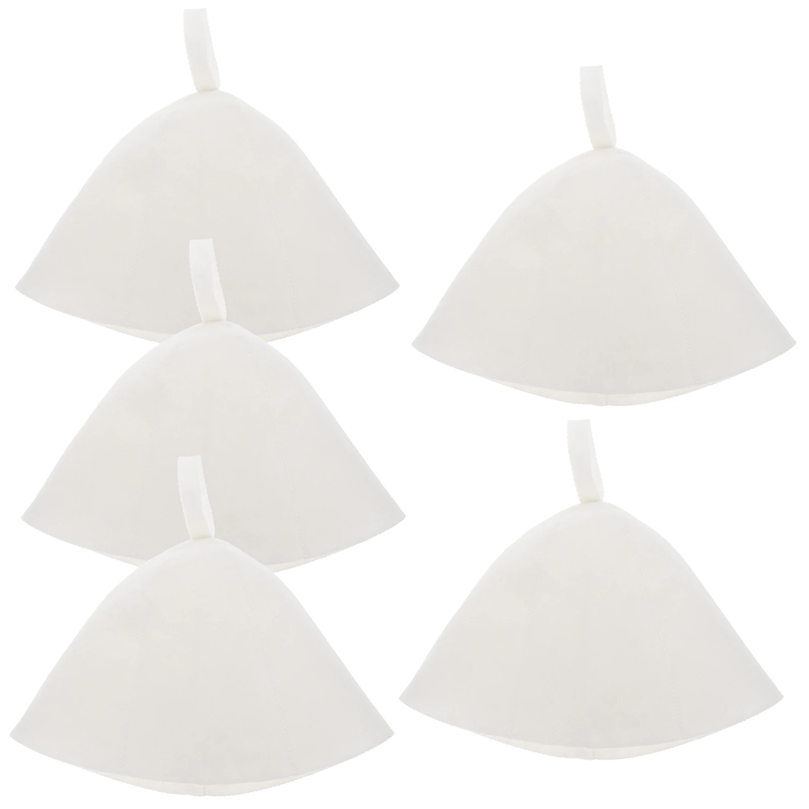 

5pcs Wool Sauna Felt Hats Comfortable Bath Accessories Reusable Shower Caps Large Heat Insulation Bath Hats for Women Household