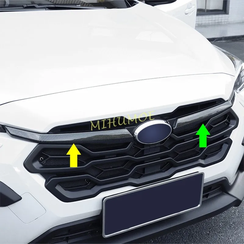 Carbon Fiber Air-Inlet Grille Grill Trims Strips For Subaru Crosstrek 2024 2025 Accessories