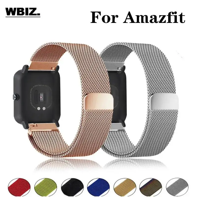 20mm/22mm Milanese band For Amazfit GTS/4/2/2e/3/GTS2 Mini/GTR 47mm/GTR2/4/3/Pro stratos Metal Watch Bracelet Amazfit bip strap