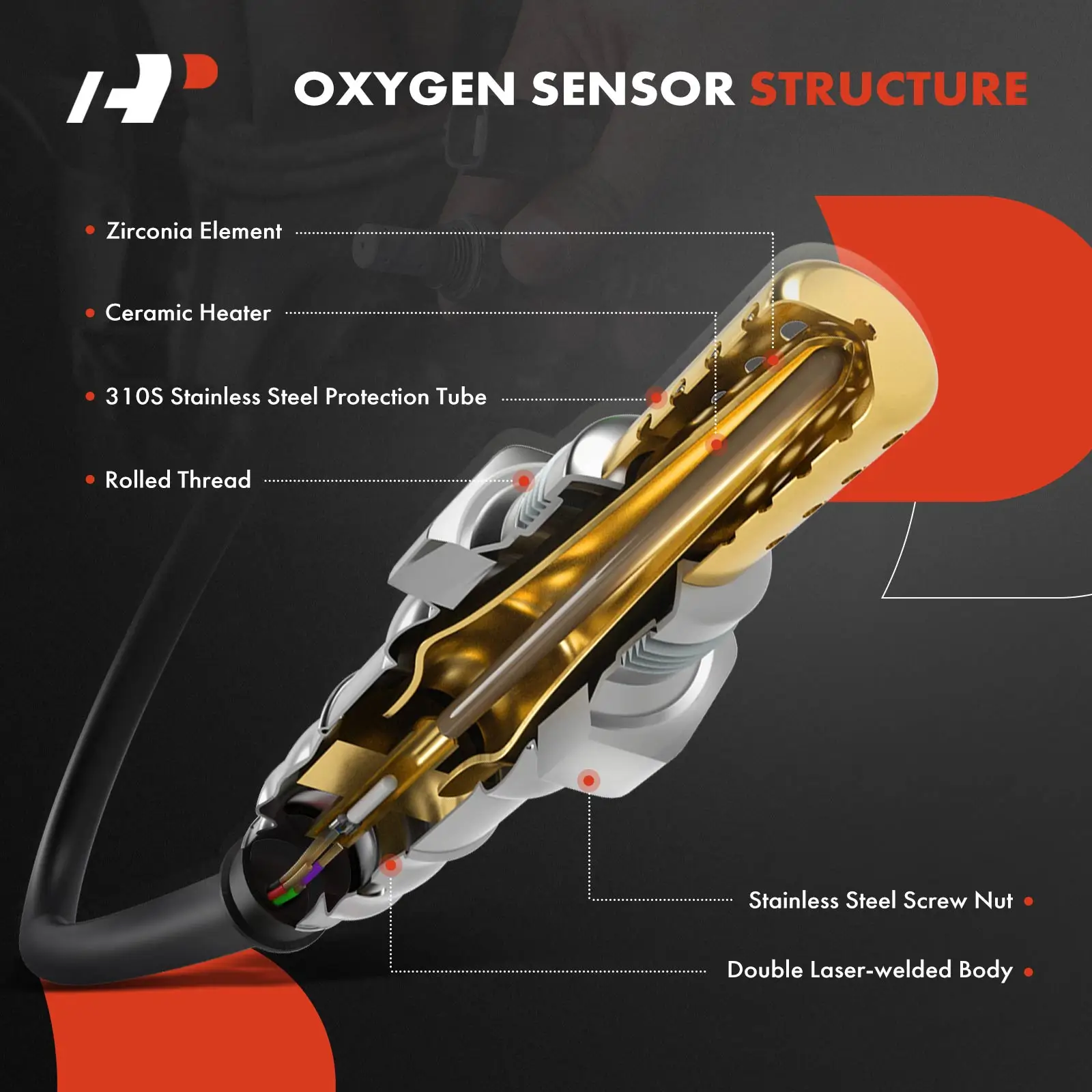 A-Premium O2 Oxygen Sensor for Argo Avenger 8x8 Hunt Master R Conquest 8x8 XTi 2017-2018