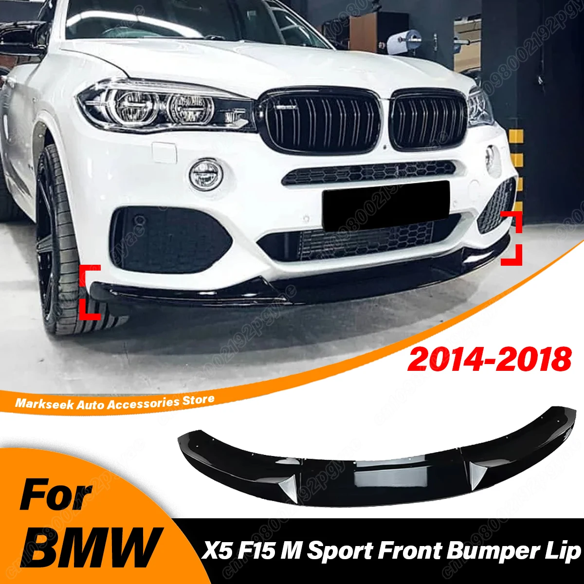 

For BMW X5 F15 M Sport 2014 2015 2016 2017 2018 Front Bumper Lip Splitter Spoiler Diffuser Guard Protector Car Exterior BodyKits