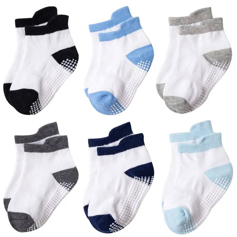 Kiddiezoom 6 Pairs/Set Four Seasons 0-5Y Solid Newborn Baby Boy Girl Socks 100%Cotton Soft Infant Accessories