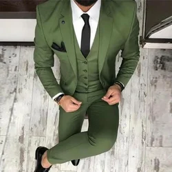 2026 Latest Coat Pant Designs Green Men Suit Slim Fit 3 Piece Tuxedo Groom Style Suits Custom Prom Party Blazer Terno