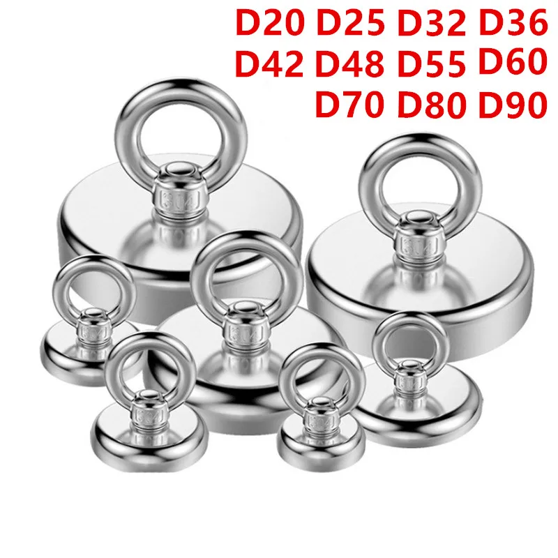 

D20-D90 Super Strong Neodymium Magnet for Fishing and Salvaging Round Strong Magnetic Sea Fishing Ring Neodymium Magnet