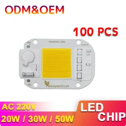 Customize 100 Pcs Min Order LED COB Chip 20W 30W AC DOB DIY Flood Light Spotlight Outdoor 220V Led Chip Cob Driveless 50W Module