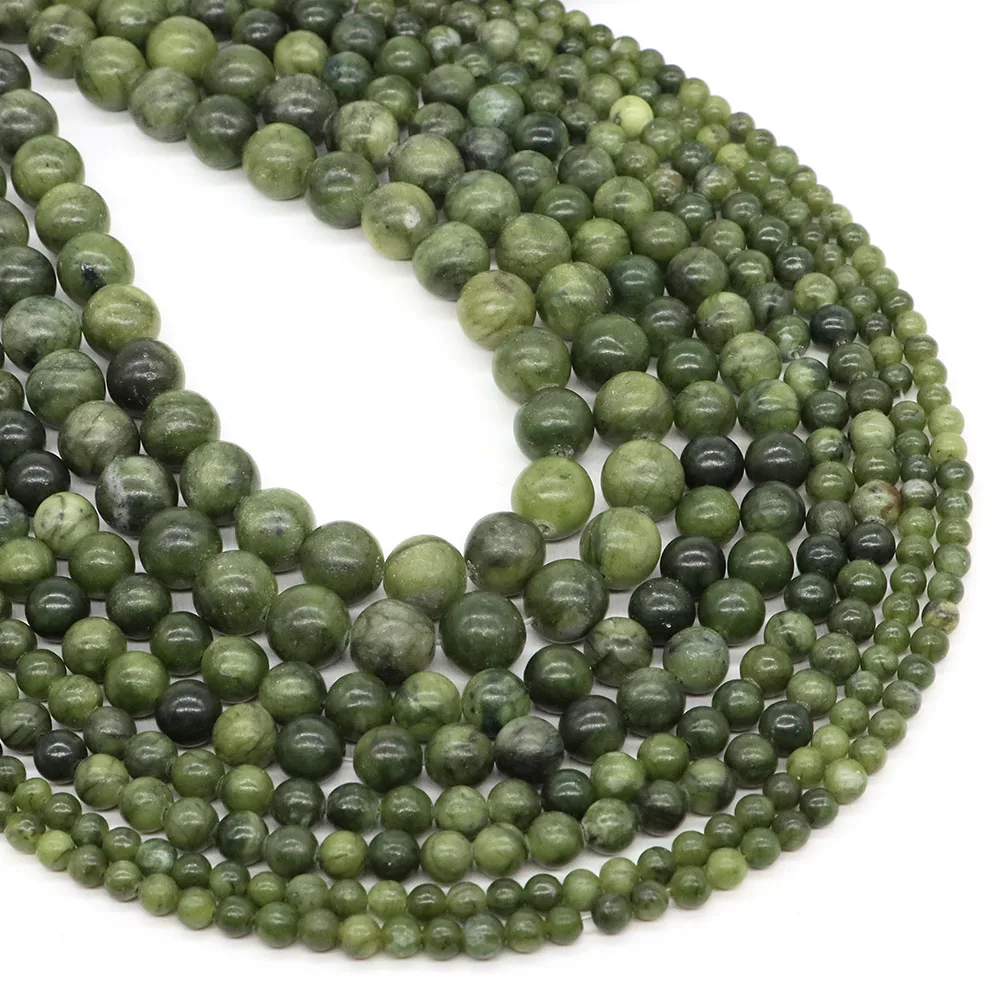 

4/6/8/10mm Natural Stone Southern Jade Reiki Healing Crystal Round Loose Gemstone Accessories for Making Jewelry Diy Handicrafts