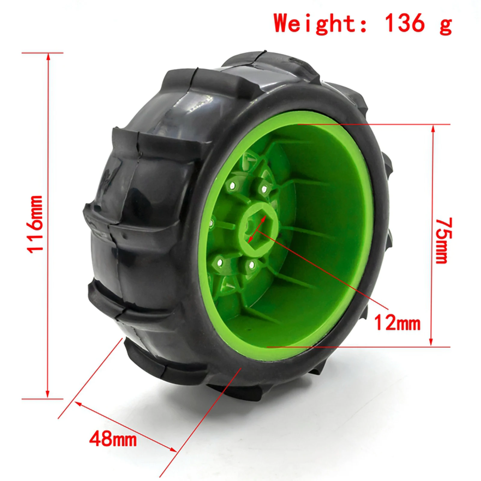 RC Off Road Snow Sand Paddle Tires 4pcs Replacement for 1/10 Short-Course Truck 727 slash K1 RC Car Parts