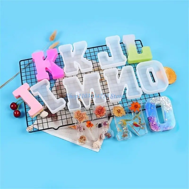 N5KC English Letter Silicone Mold Letter Ornament Epoxy Casting Mold Letter Soap Making Mold DIY