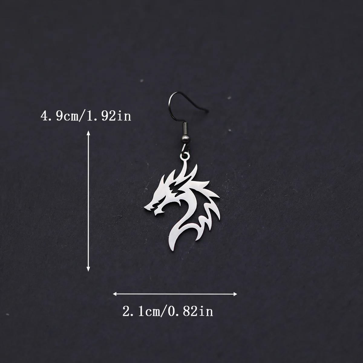 Kinitial Gothic Flame Dragon Head Drop Earrings Stainless Steel Earrings Fashion Animal Jewelry Woman Accessories Gifts