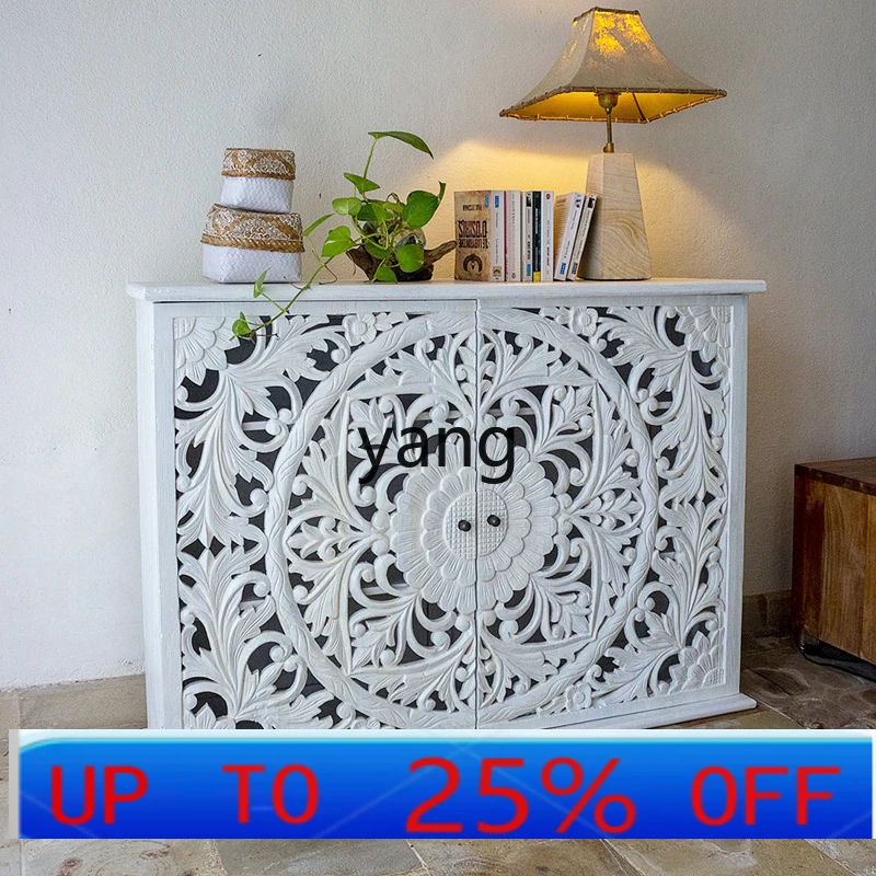 

LMM Hollow Carving Multifunctional Shoe Cabinet Living Room Wall-Mounted Entryway Decorative Cabinet