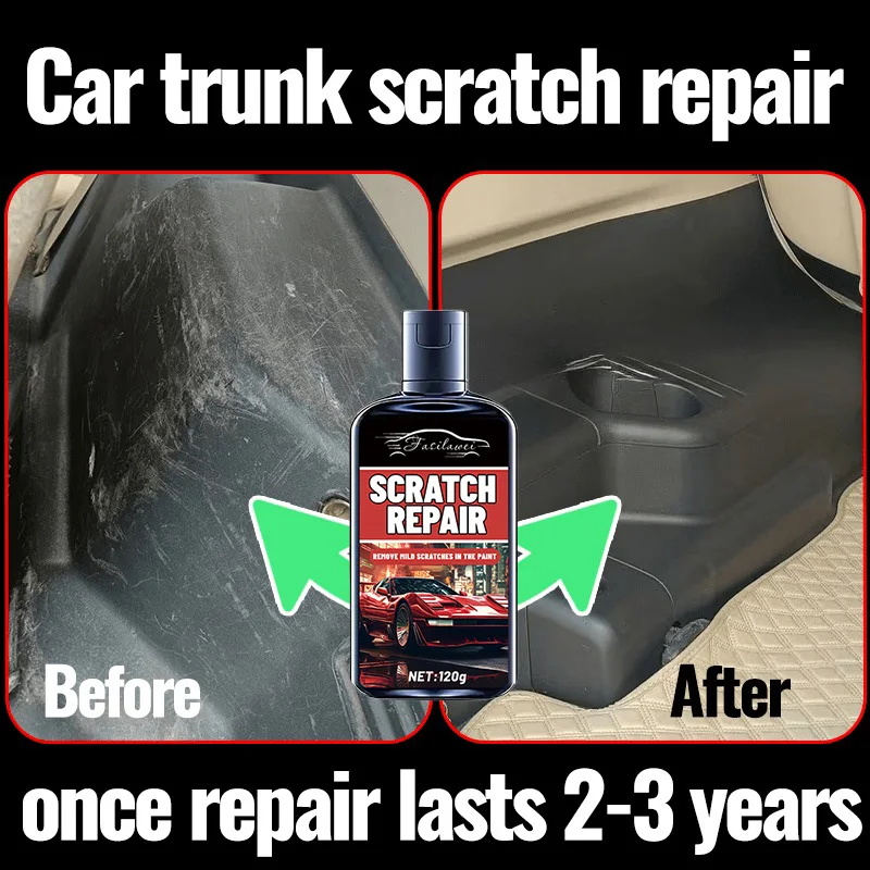 Car Trunk Scratch Repair Wax, Plastic Renovation and Restoration Kit for Interior Trim, Dashboard, and Doors, Auto Beauty Interi