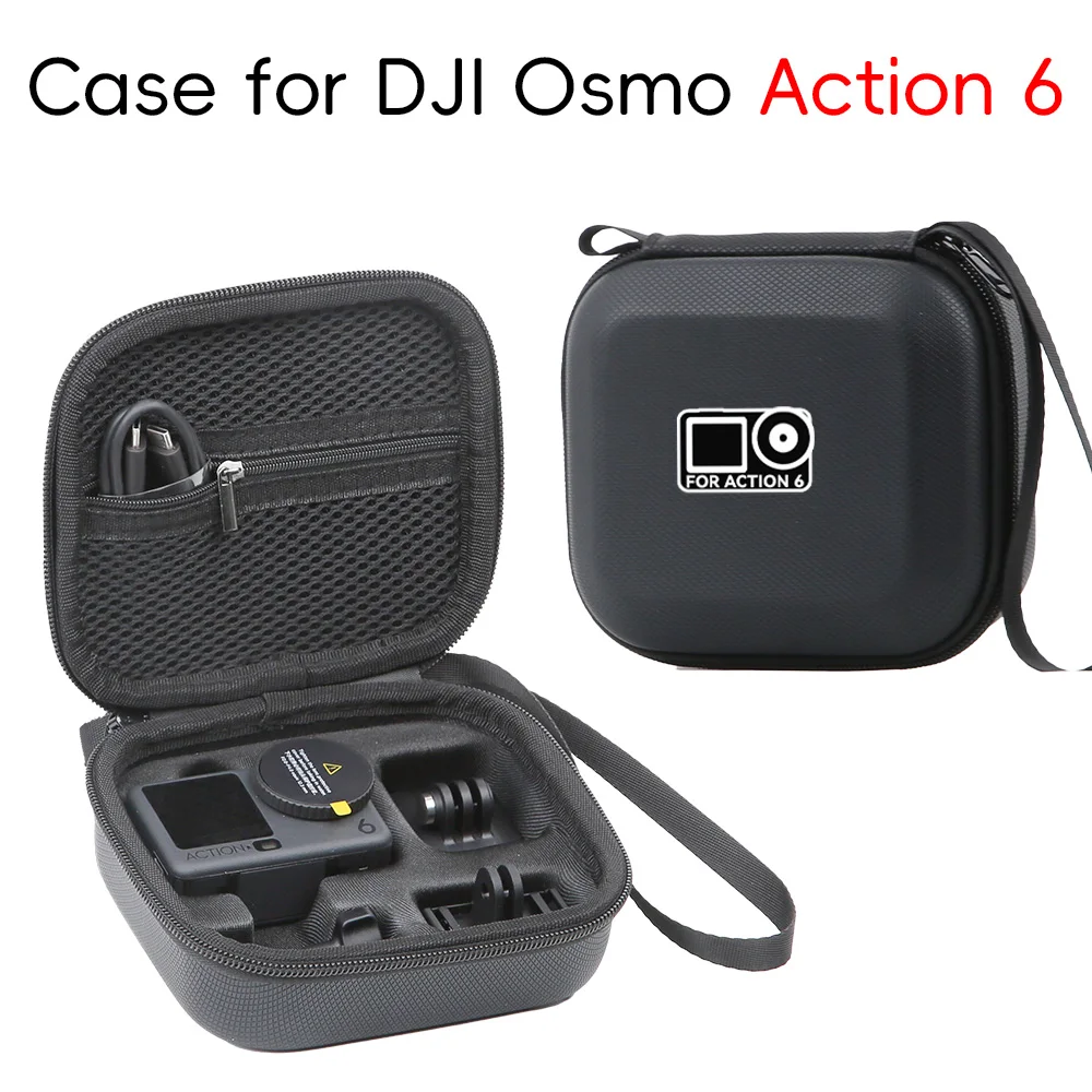 

For DJI ACTION 6 PU Storage Case - Integrated Liner Structure, Portable Hard Case for Action Camera Protective Storage