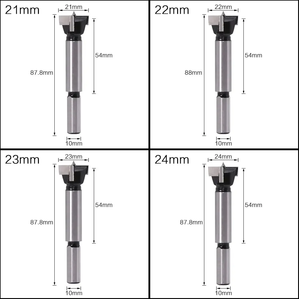 1pcs 15mm - 60mm Forstner tips Woodworking tools Hole Saw Cutter Hinge Boring drill bits Round Shank Tungsten Carbide Cutters