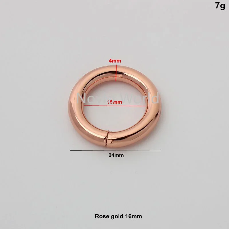 50 stück 7 farben 6 größen 13-16-19-25-32-38mm rose gold O ringe für DIY leder taschen schließen runde ring geldbörse zubehör